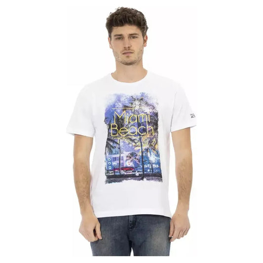 Trussardi Action White Cotton Men T-Shirt Trussardi Action