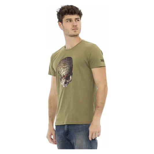 Trussardi Action Green Cotton Men T-Shirt Trussardi Action