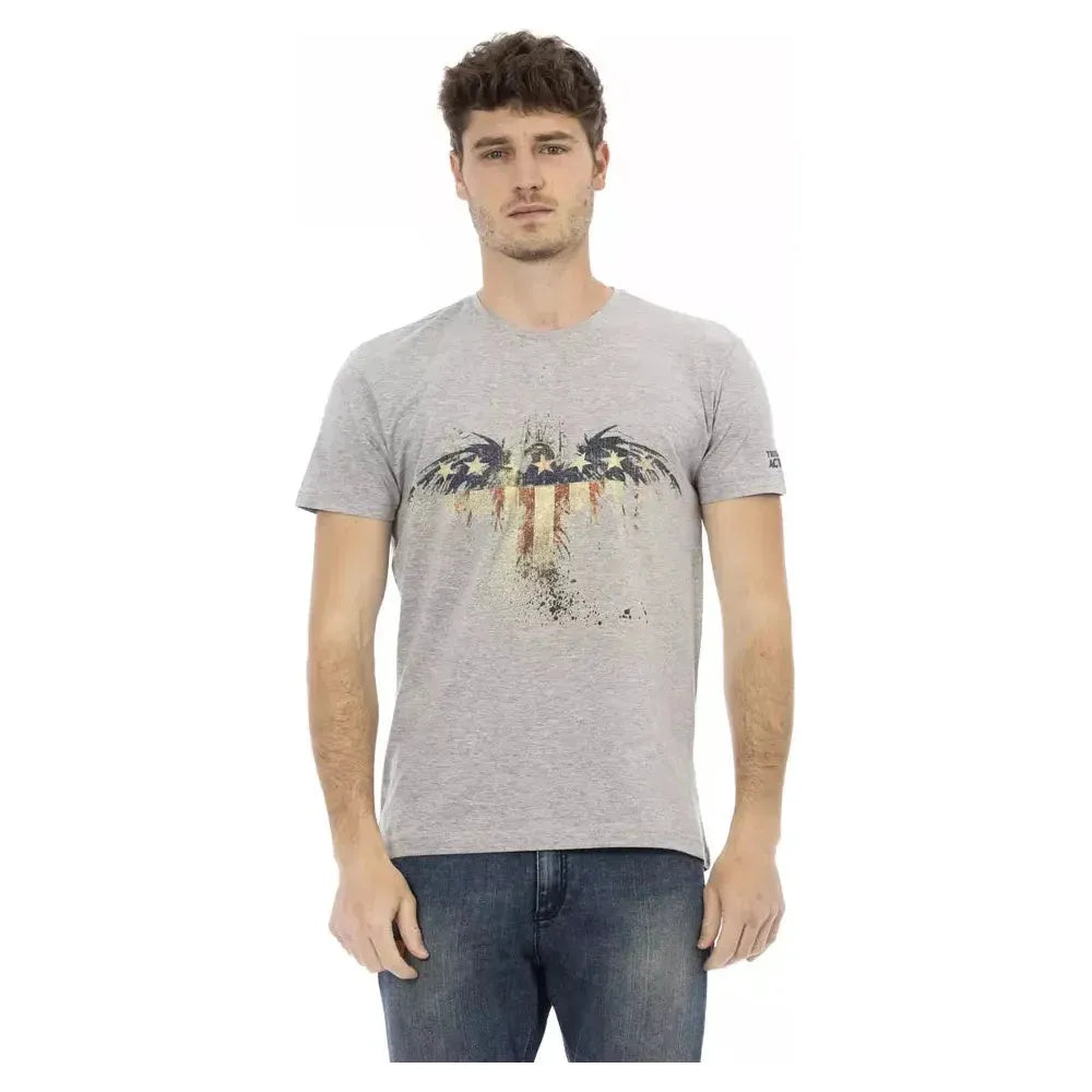 Trussardi Action Gray Cotton Men T-Shirt Trussardi Action