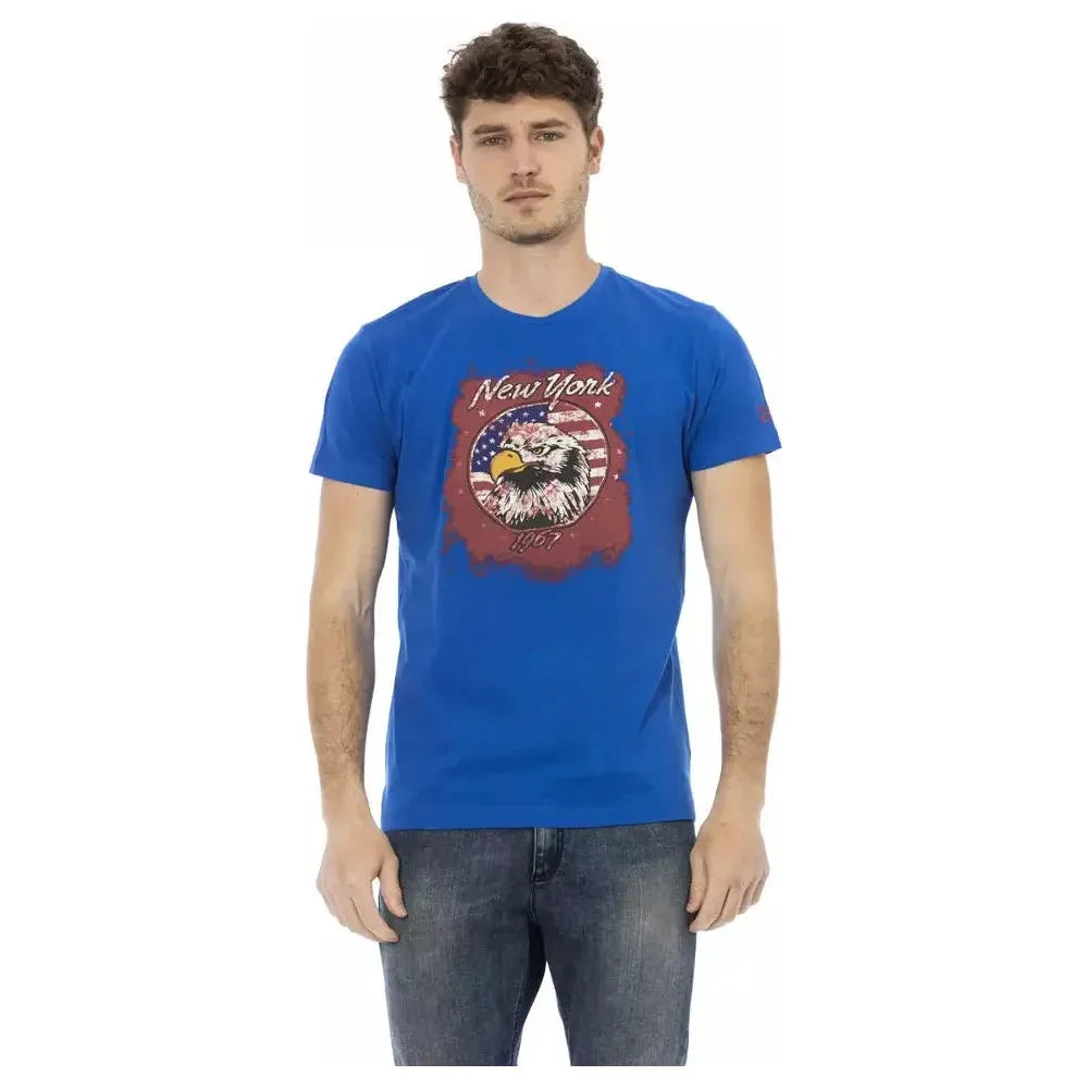 Trussardi Action Blue Cotton Men T-Shirt Trussardi Action