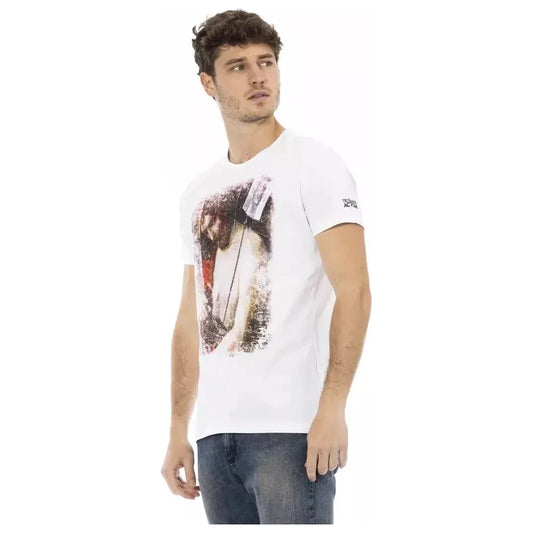 Trussardi Action White Cotton Men T-Shirt Trussardi Action