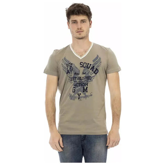 Trussardi Action Green Cotton Men T-Shirt Trussardi Action