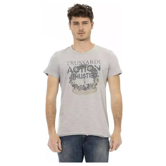 Trussardi Action Gray Cotton Men T-Shirt