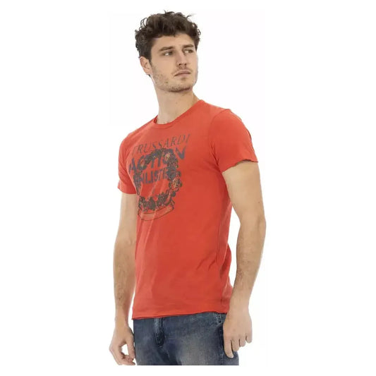 Trussardi Action Red Cotton Men TShirt Trussardi Action