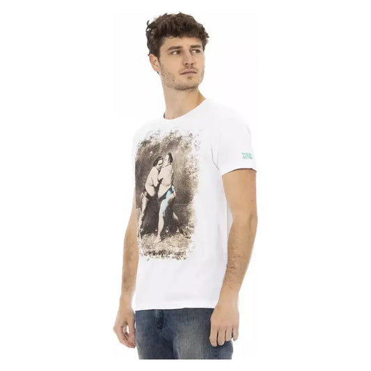 Trussardi Action White Cotton Men T-Shirt Trussardi Action