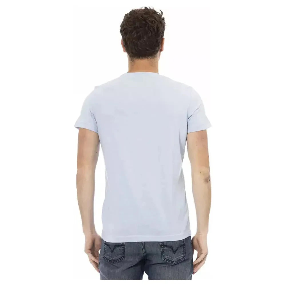 Trussardi Action Light Blue Cotton Men T-Shirt Trussardi Action