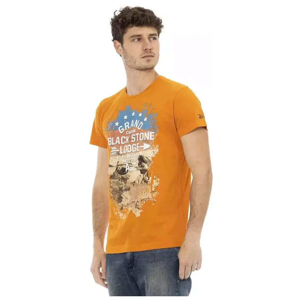 Trussardi Action Orange Cotton Men T-Shirt Trussardi Action