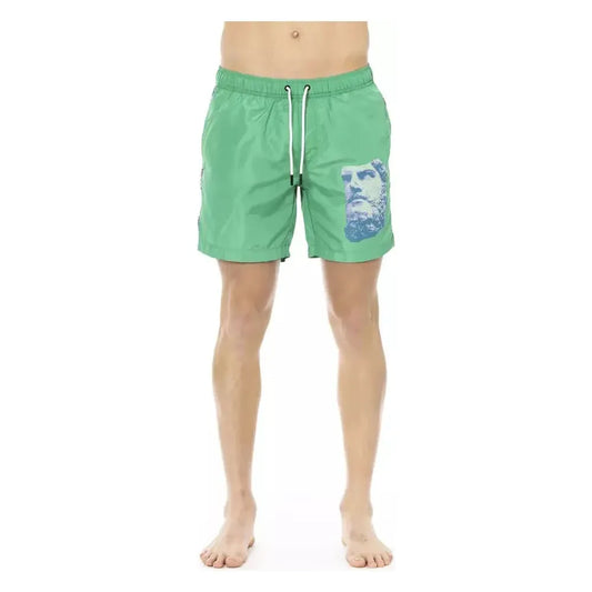 Bikkembergs Green Polyester Men Swim Short Bikkembergs