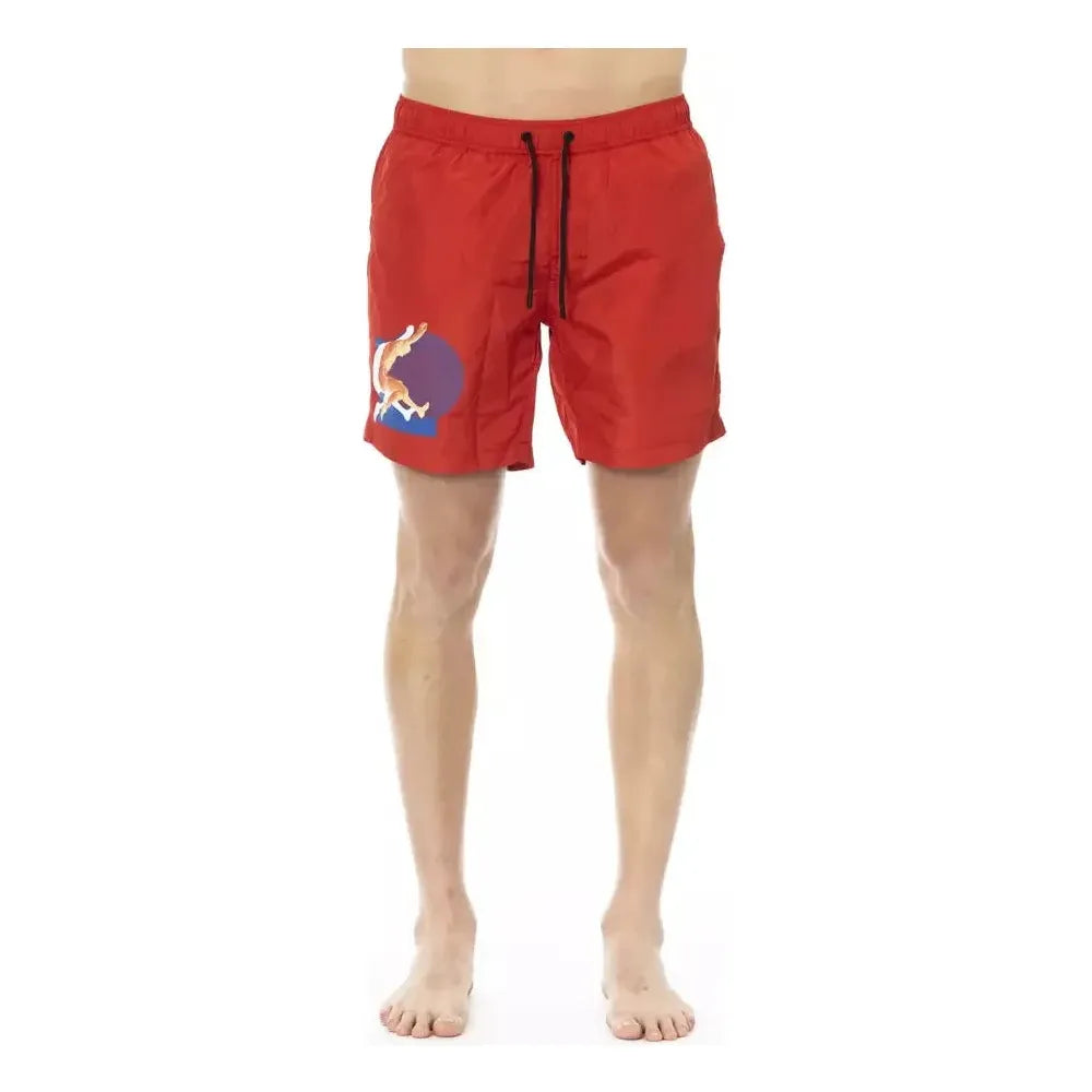 Bikkembergs Red Polyester Men Swim Short Bikkembergs