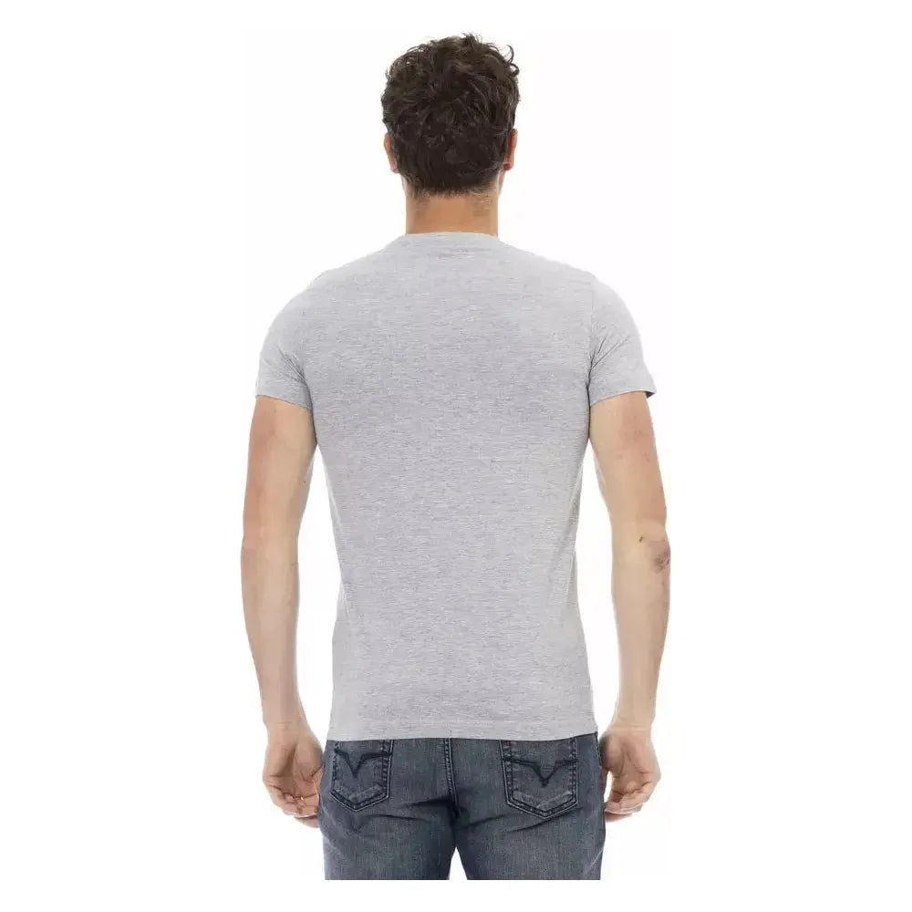 Trussardi Action Gray Cotton Mens TShirt Trussardi Action