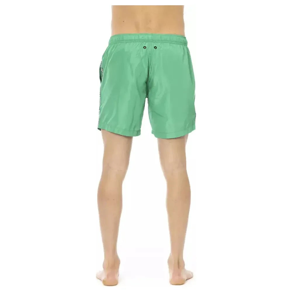 Bikkembergs Green Polyester Men Swim Short Bikkembergs