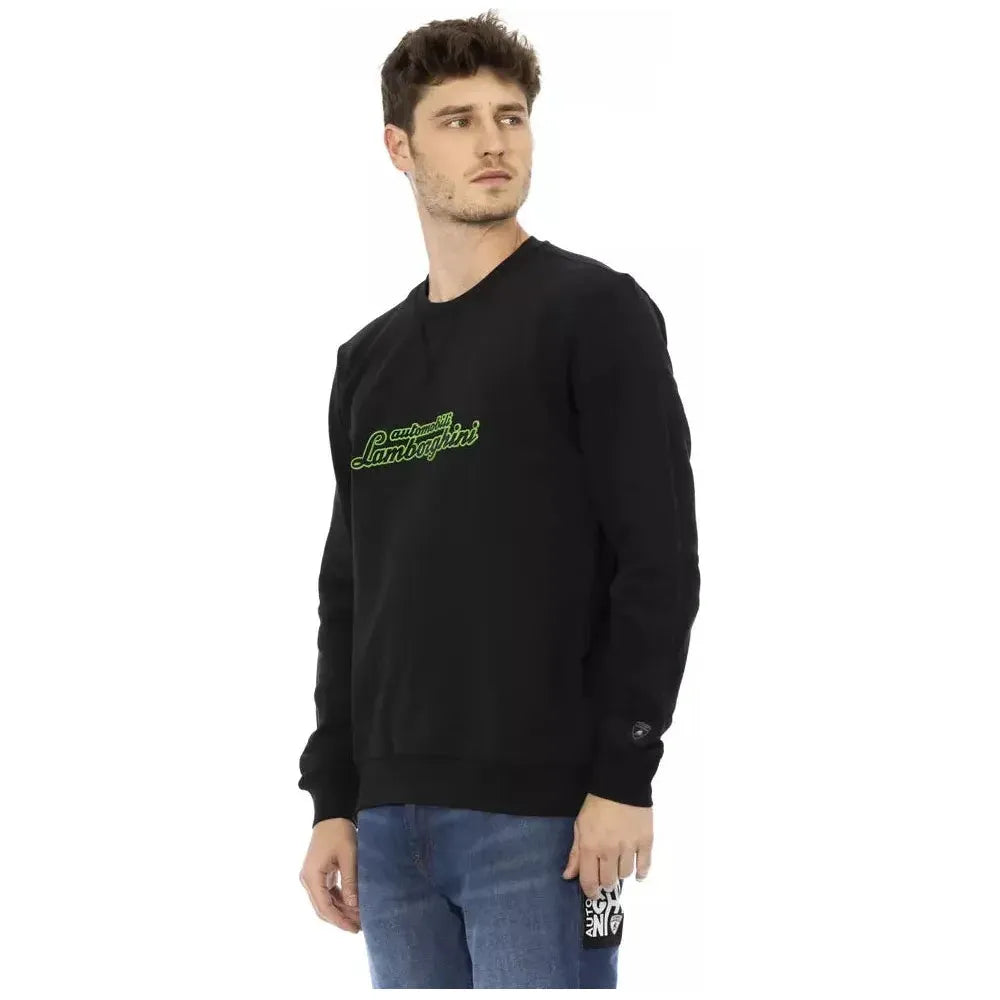 Automobili Lamborghini Black Cotton Men's Sweater