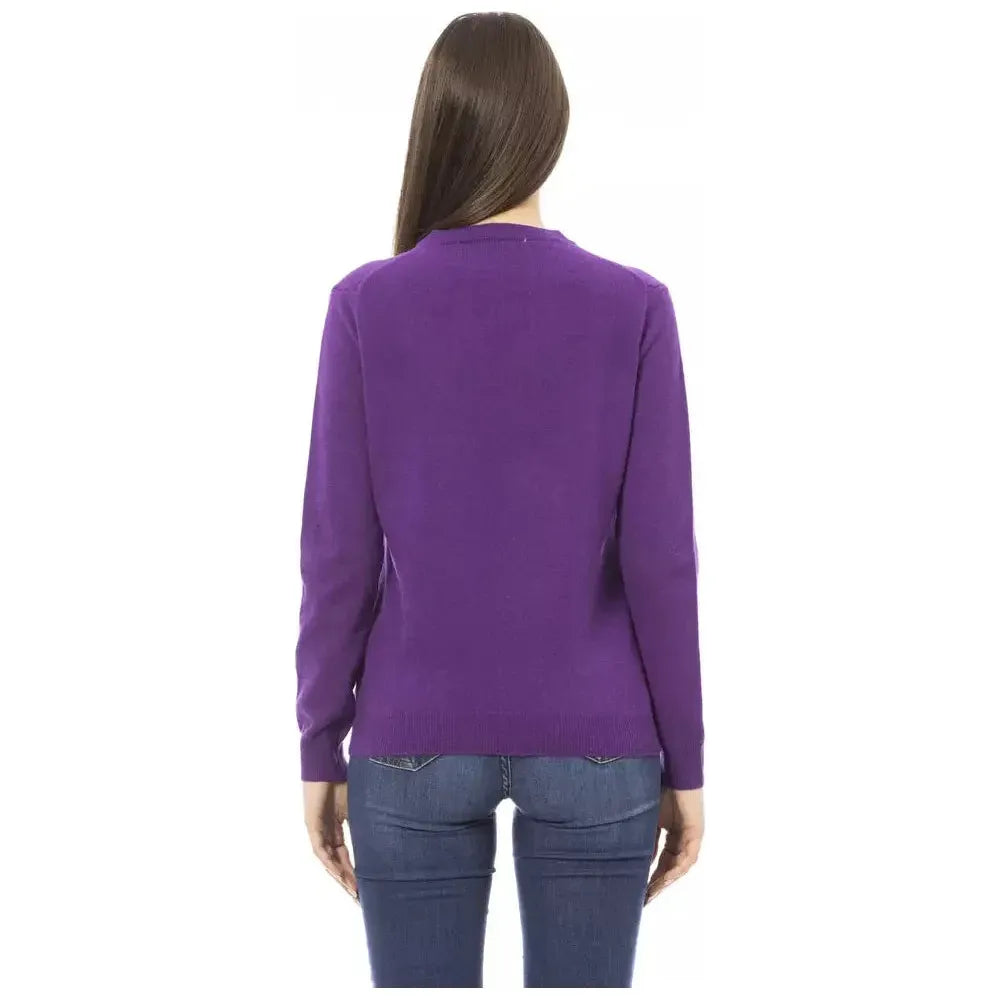 Baldinini Trend Purple Wool Women Sweater Baldinini Trend