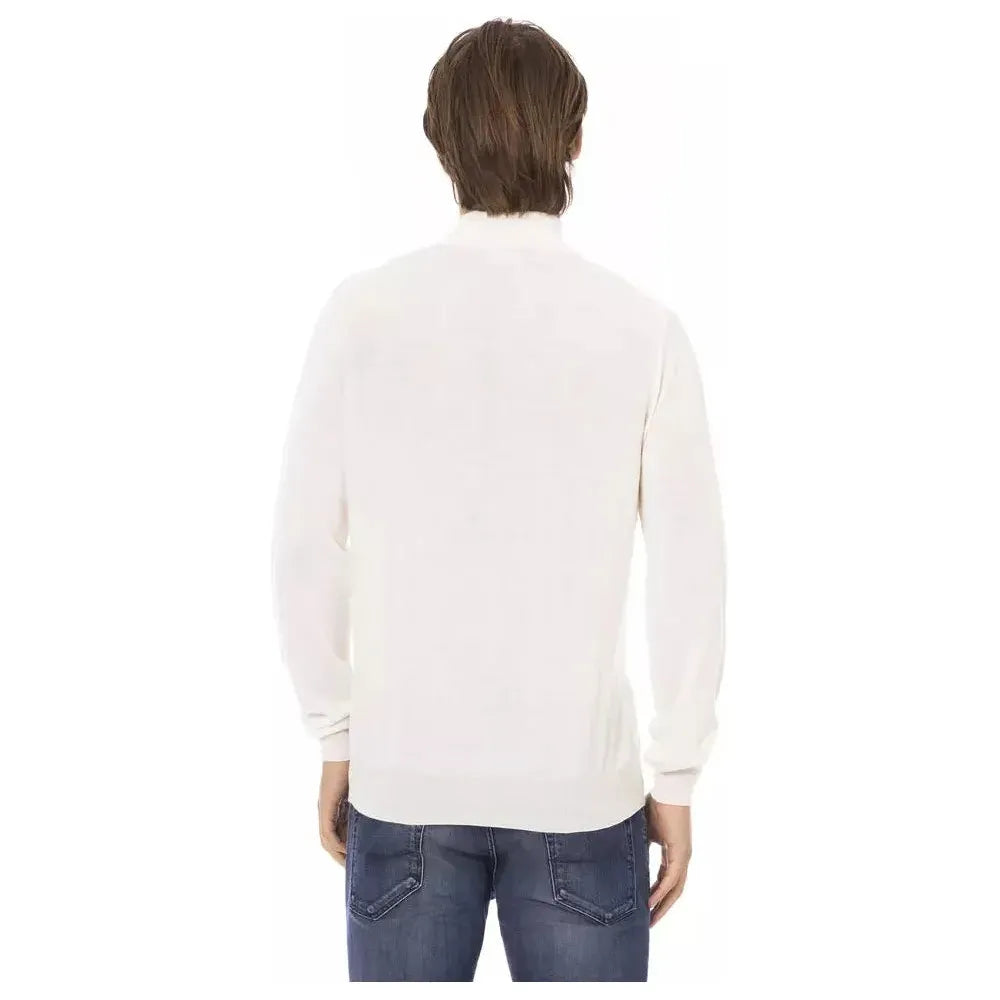 Baldinini Trend White Fabric Men's Turtleneck Sweater Baldinini Trend