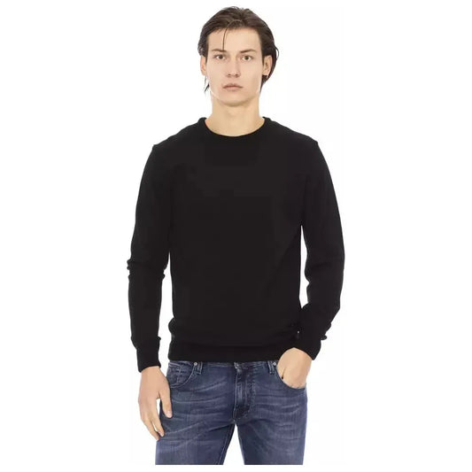 Baldinini Trend Black Fabric Men Sweater Baldinini Trend