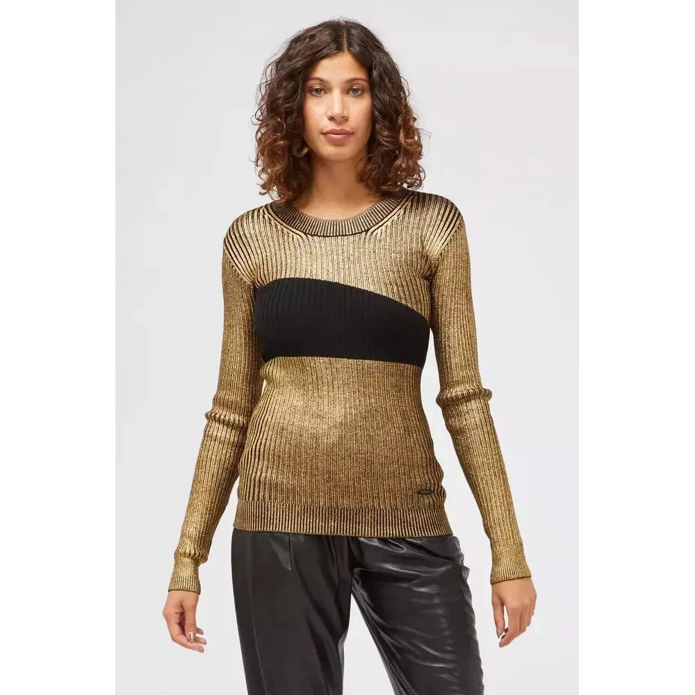 Custo Barcelona Gold Wool Women Sweater Custo Barcelona