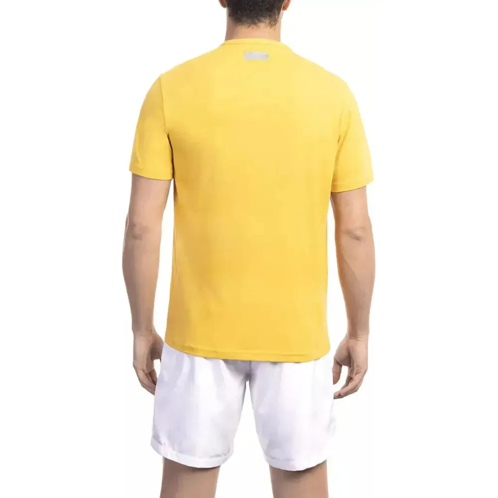 Bikkembergs Yellow Cotton Men T-Shirt Bikkembergs