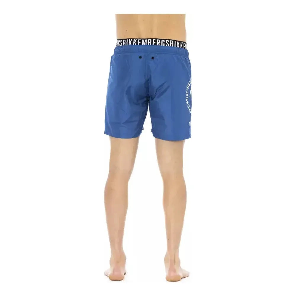 Bikkembergs Blue Polyester Men Swim Short Bikkembergs