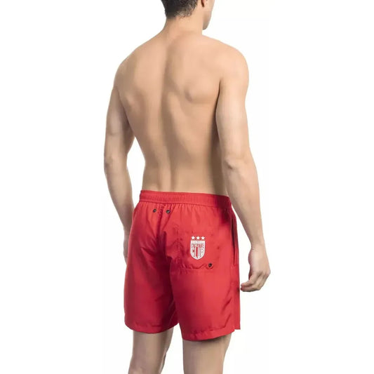 Bikkembergs Red Polyester Men Swim Short Bikkembergs