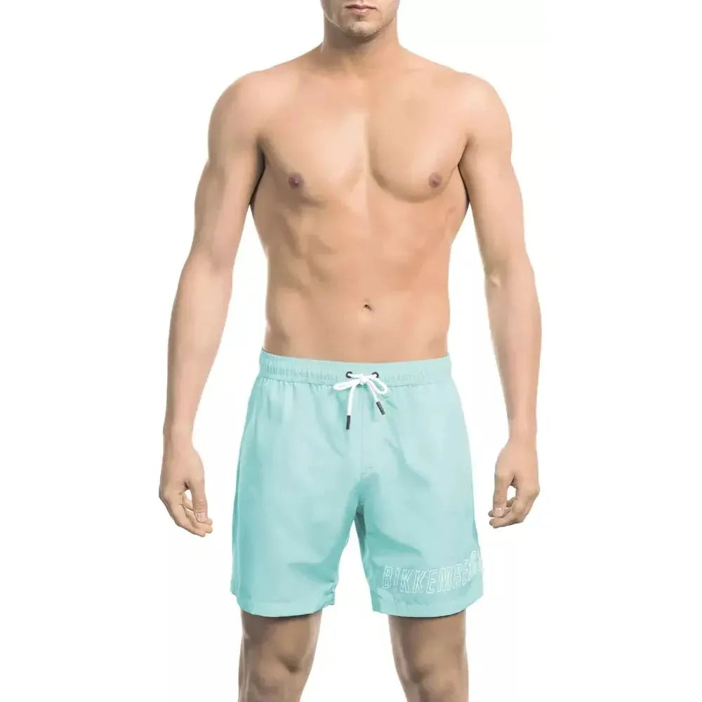 Bikkembergs Light Blue Polyester Men Swim Short Bikkembergs