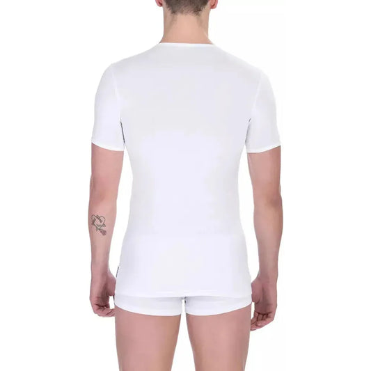 Bikkembergs White Cotton Men T-Shirt Bikkembergs