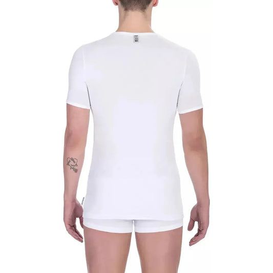 Bikkembergs White Cotton Men T-Shirt Bikkembergs