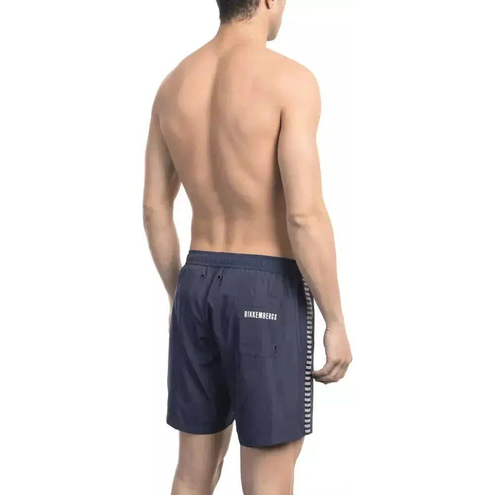 Bikkembergs Blue Polyester Men Swim Short Bikkembergs