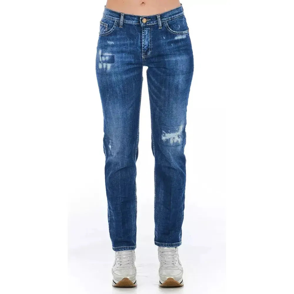 Frankie Morello Blue Cotton Women Jeans Frankie Morello