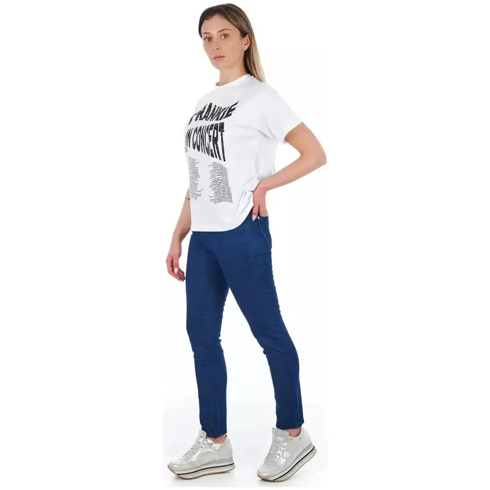 Frankie Morello Blue Cotton Women Skinny Jean Frankie Morello