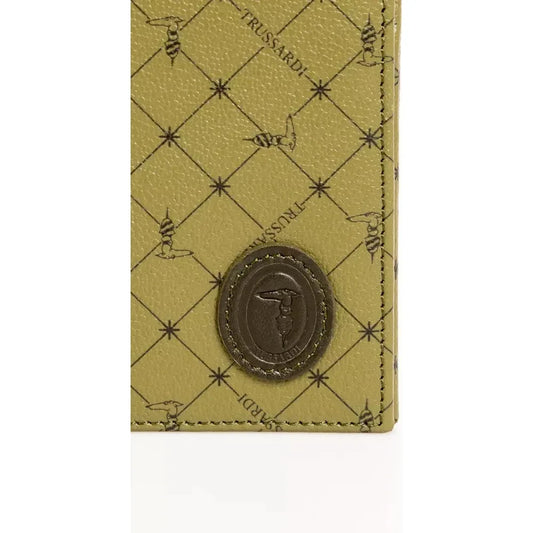 Elegant Green Crespo Leather Monogram Wallet