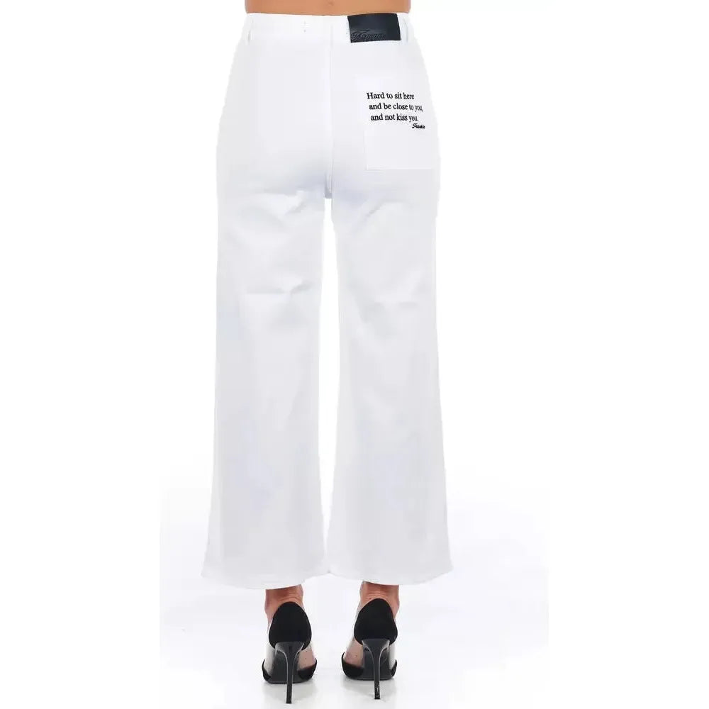 Frankie Morello White Cotton Women Trouser Frankie Morello