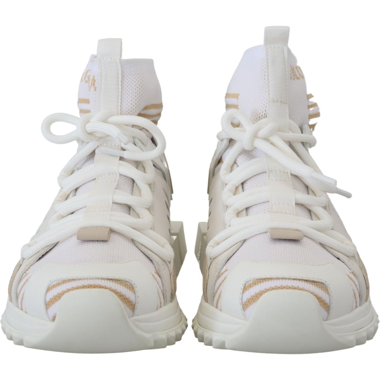 Dolce & Gabbana Elegant White Beige SORRENTO Sneakers Dolce & Gabbana