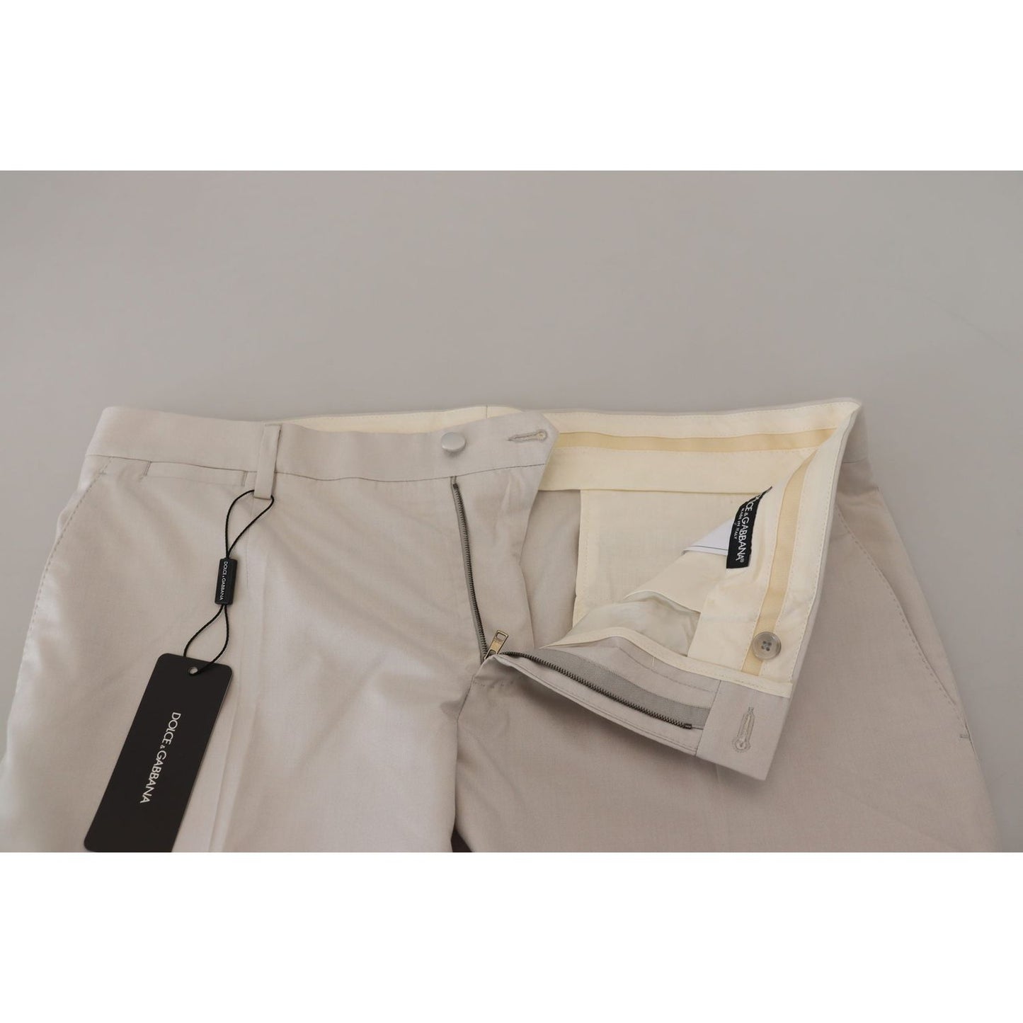 Dolce & Gabbana Elegant Off White Silk Blend Trousers Dolce & Gabbana