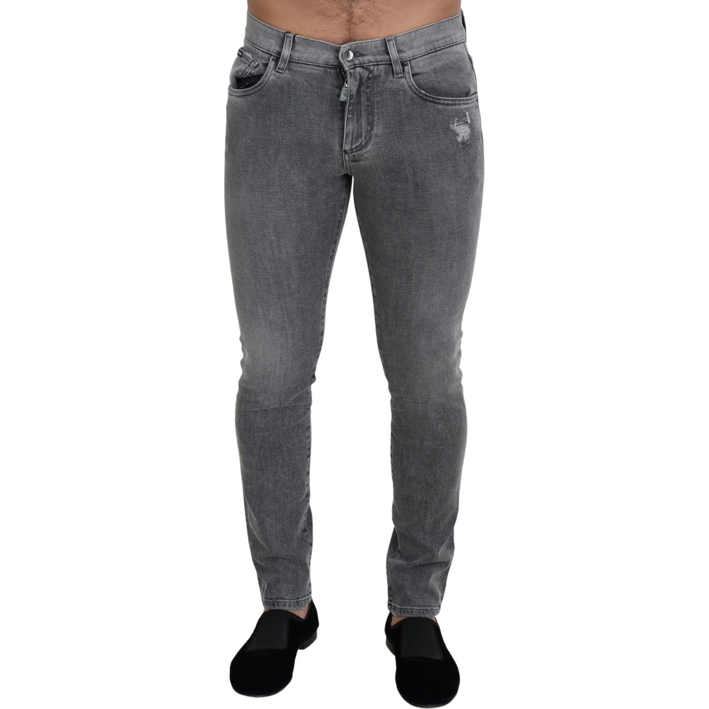 Dolce & Gabbana Chic Grey Washed Denim Pants Dolce & Gabbana