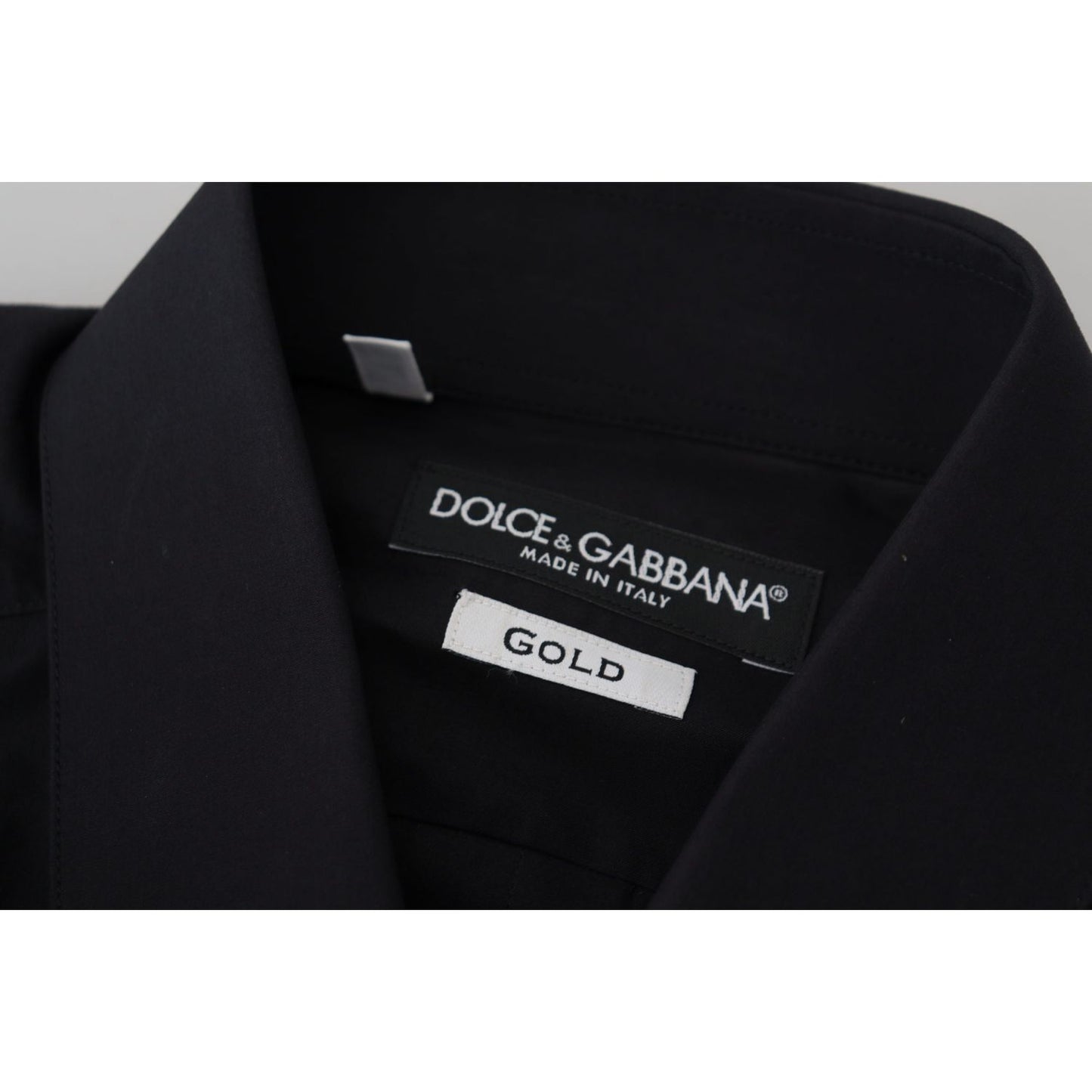 Dolce & Gabbana Elegant Slim Fit Black Cotton Dress Shirt Dolce & Gabbana