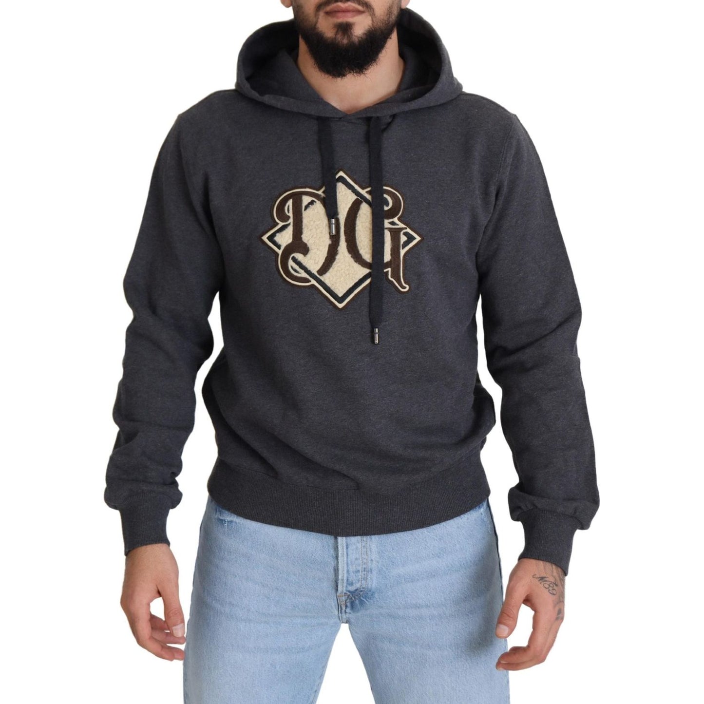 Dolce & Gabbana Elegant Grey Cotton Hooded Sweatshirt Dolce & Gabbana