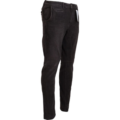 Acht Brown Cotton Straight Fit Men Casual Pants