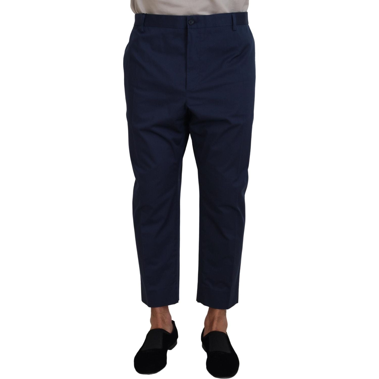 Dolce & Gabbana Blue Cotton Men Cropped Pants