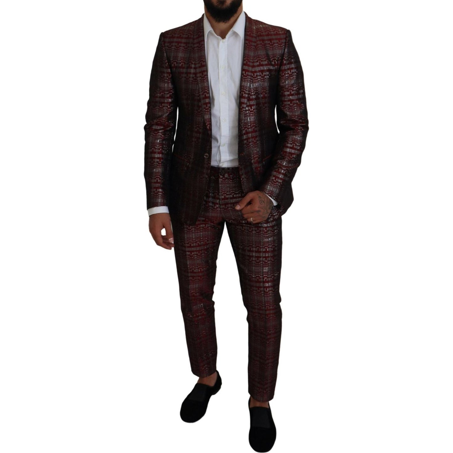 Dolce & Gabbana Bordeaux Fantasy Slim Fit Two-Piece Suit Dolce & Gabbana