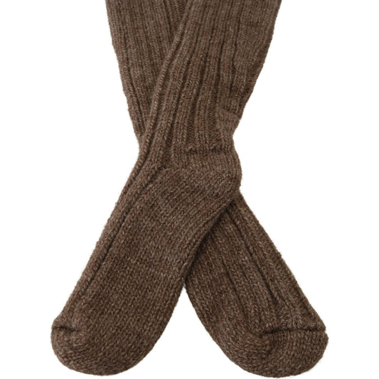 Dolce & Gabbana Chic Brown Wool Blend Over-Calf Socks Dolce & Gabbana