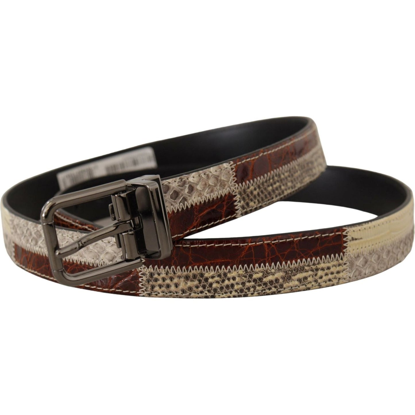 Dolce & Gabbana Multicolor Patchwork Snakeskin Belt Dolce & Gabbana