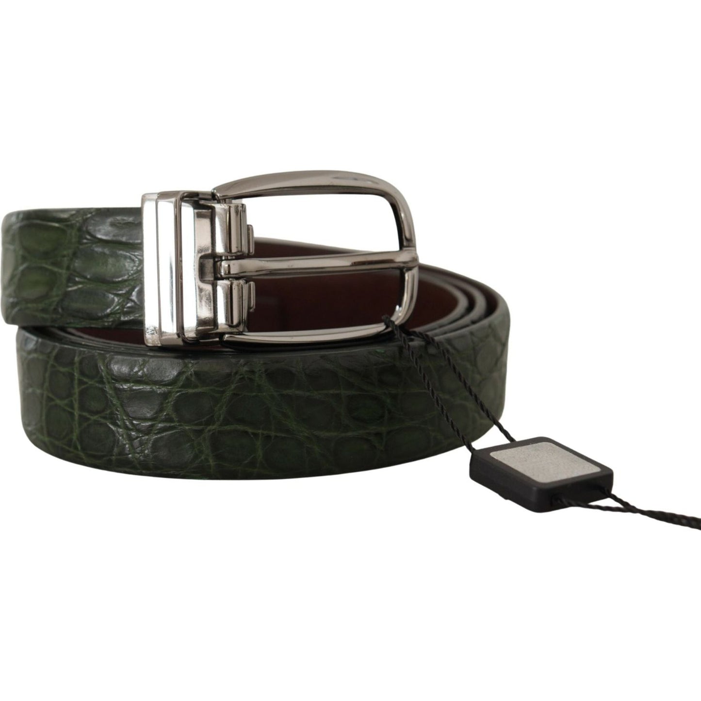 Dolce & Gabbana Elegant Italian Leather Crocodile Belt Dolce & Gabbana