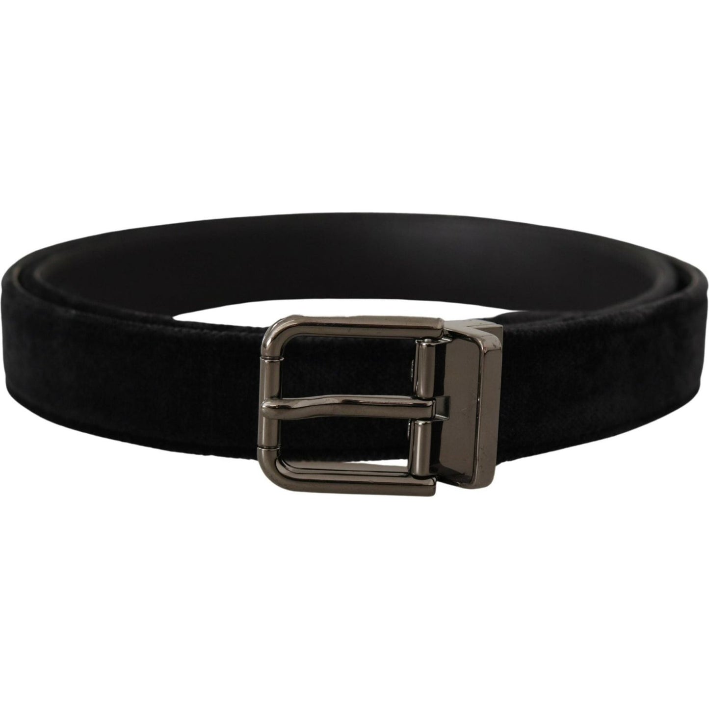 Dolce & Gabbana Elegant Black Leather Belt with Silver Tone Buckle Dolce & Gabbana