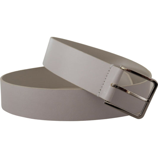 Dolce & Gabbana Elegant White Vitello Leather Belt Dolce & Gabbana