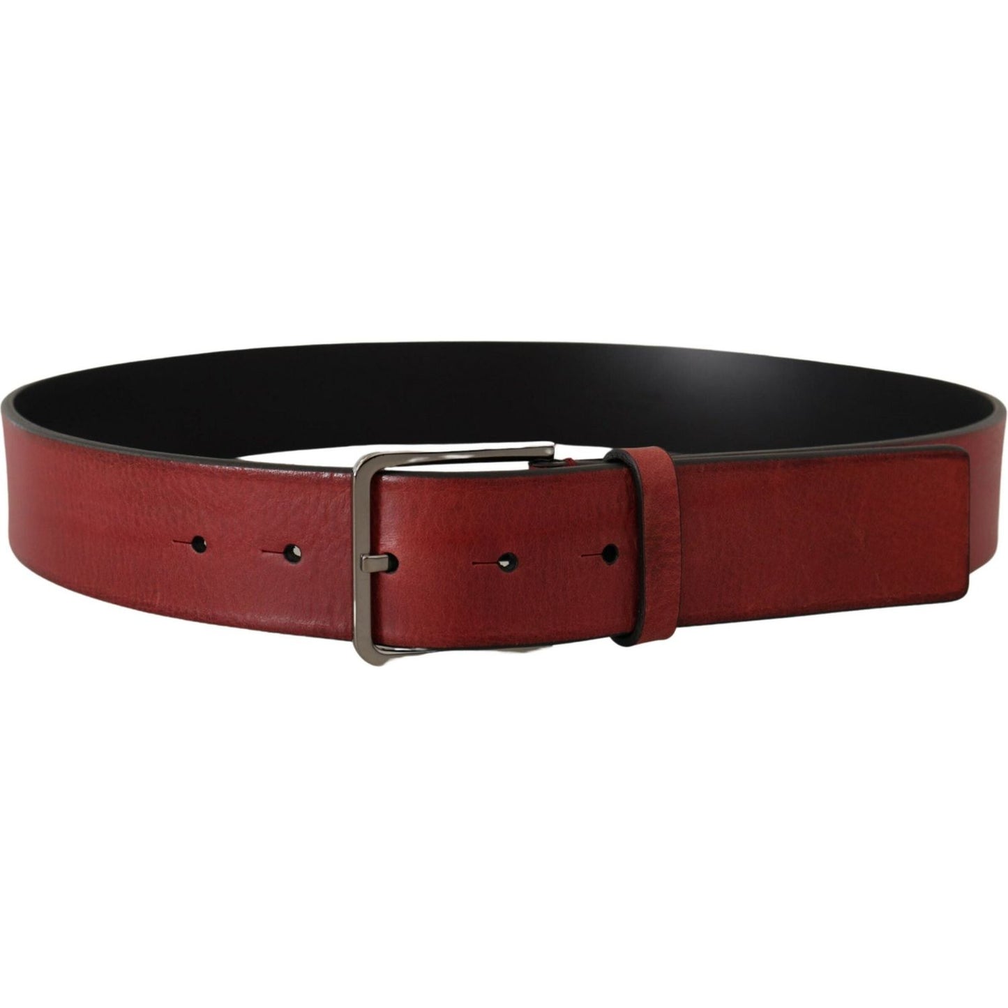 Dolce & Gabbana Elegant Grosgrain Leather Belt with Silver Buckle Dolce & Gabbana