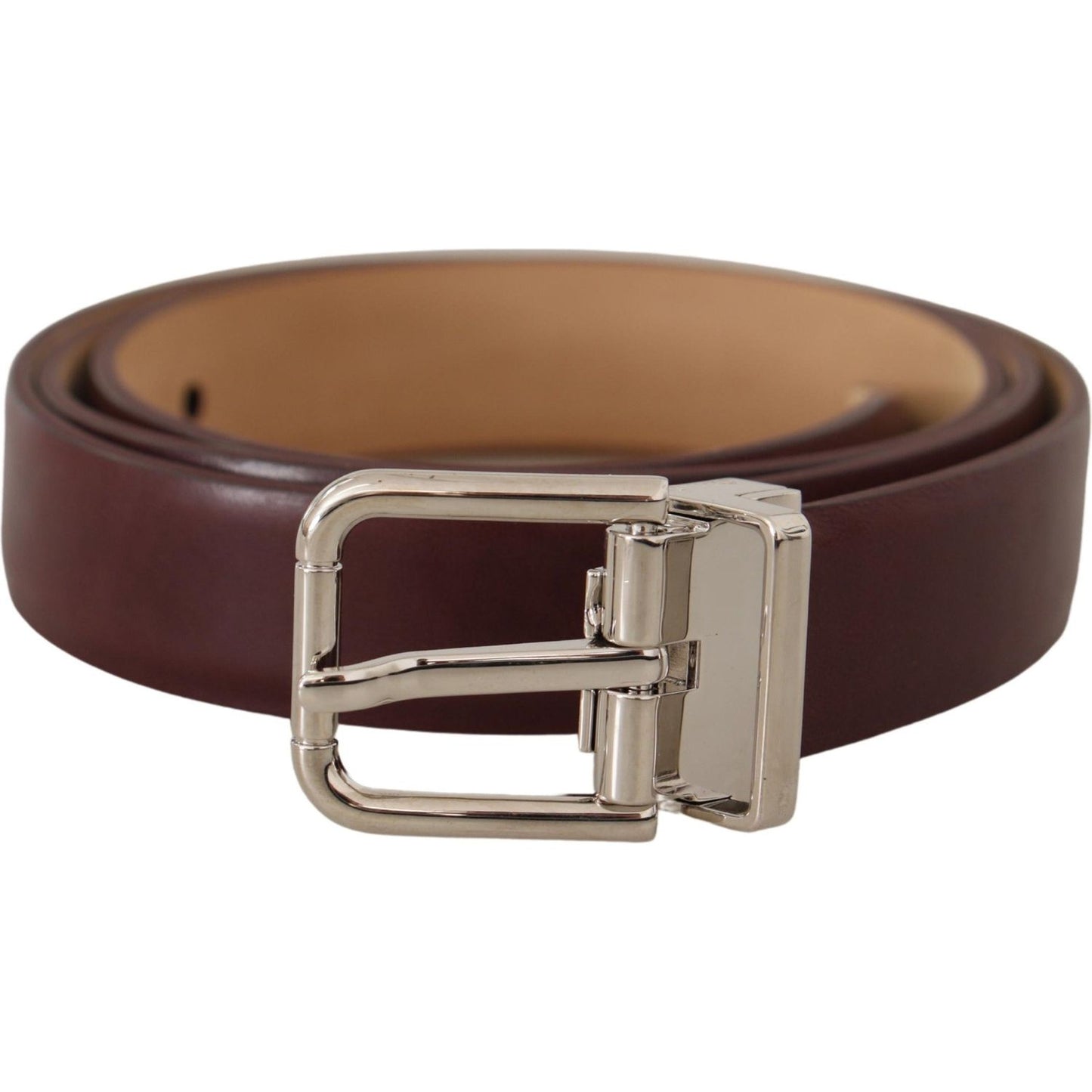 Dolce & Gabbana Elegant Leather Belt with Silver Tone Buckle Dolce & Gabbana