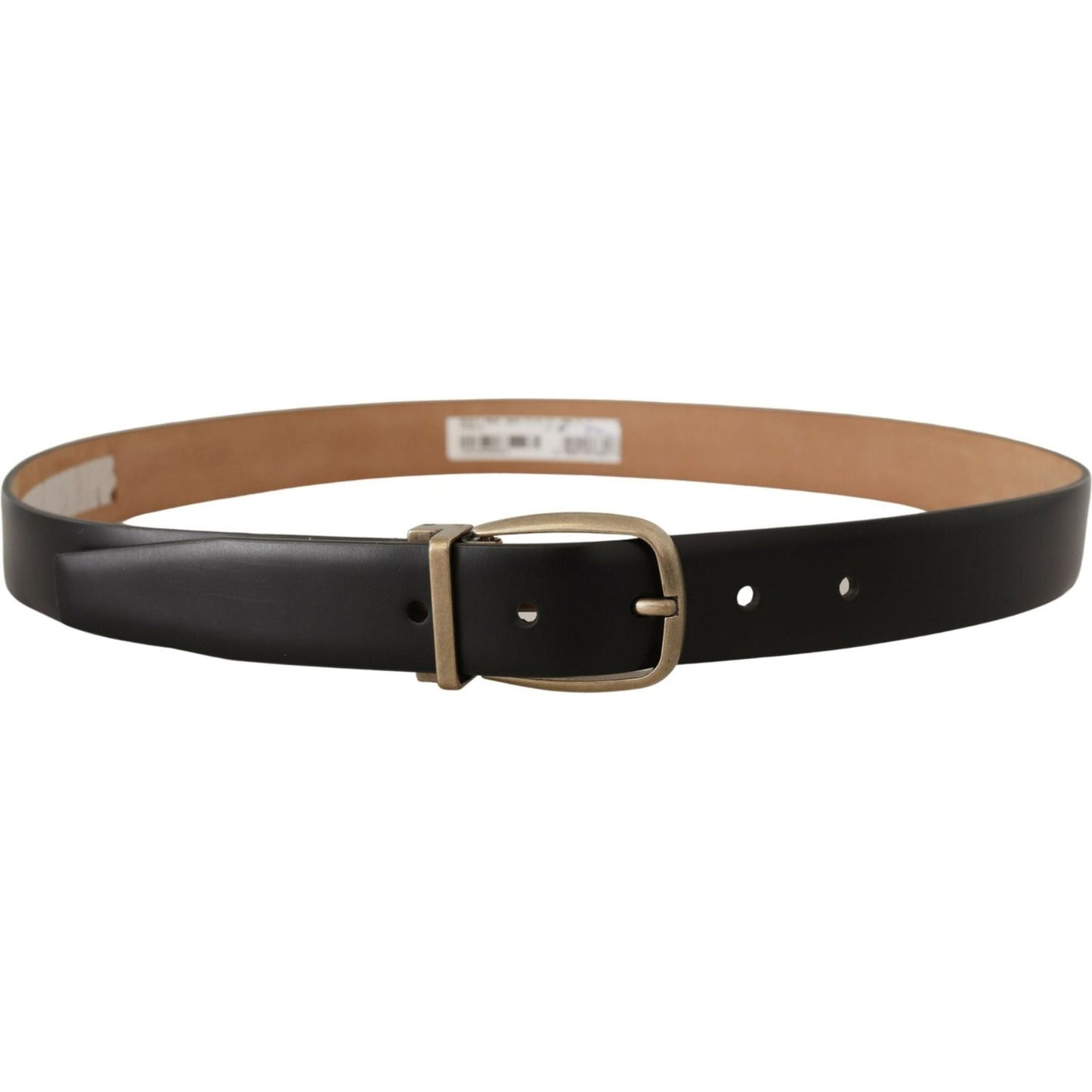 Dolce & Gabbana Elegant Black Leather Belt with Metal Buckle Dolce & Gabbana