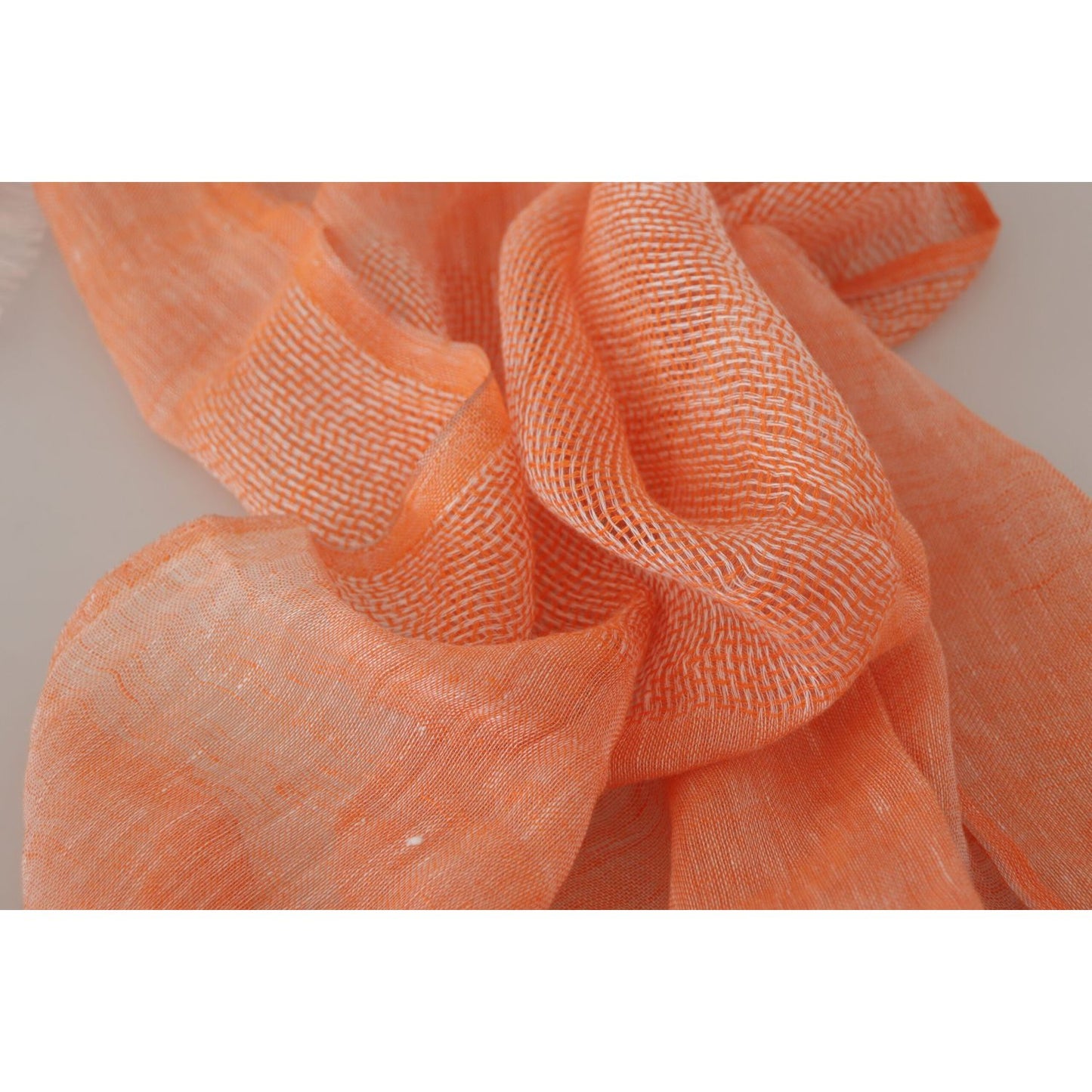 Malo Elegant Orange Linen Shawl Wrap Scarf Malo