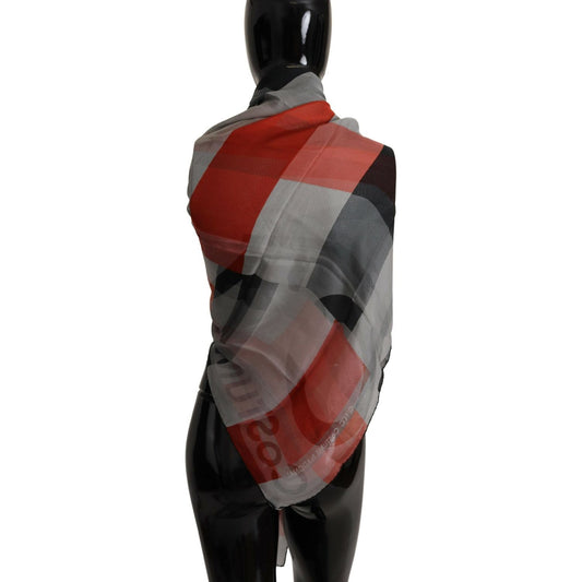 Costume National Elegant Silk Checkered Scarf Costume National