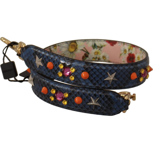 Dolce & Gabbana Elegant Blue Python Leather Bag Strap Dolce & Gabbana